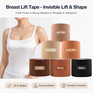 Bande adhésive pour poitrine, effet liftant instantané, bonnets de soutien-gorge 100% coton, élastiques et respirants - Product Image 1