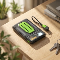 Batterie externe haute capacité en plastique 10000 mAh avec câble, support de téléphone, lumière RGB, charge rapide sans fil 15W PD 22.5W, transparente