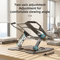 Support pour ordinateur portable en aluminium Mecha 360 °   Support d'ordinateur portable rotatif, pliable et réglable en hauteur pour ordinateurs portables de jeu de 11 à 17,3 pouces