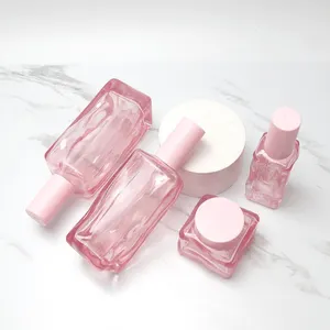 Lotion Öl flasche Hautpflege Creme Behälter Gesichts creme Glas Flasche Hautpflege Verpackung Glas Leeres Glas für Kosmetik Pink CN;GUA