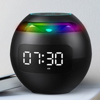 Altavoz inalámbrico Bluetooth, minialtavoz portátil de luces coloridas, Hifi, con pantalla LED, despertador, reloj, tarjeta TF, MP3, reproducción de música