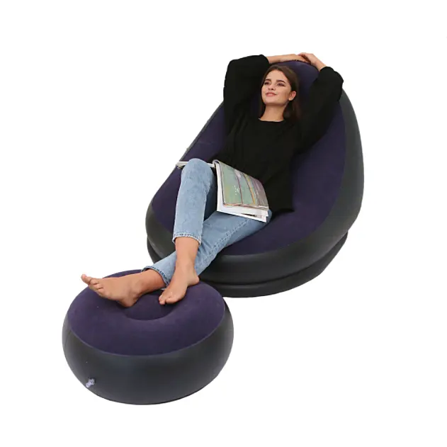 Wholesale Modern European Design Style Two-Seater Inflatable Floating Water Lounge Air Chair Reclining Bean Bags Set Outdoor Use