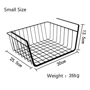 Panier sous étagère suspendu en fil métallique panier de rangement pour cuisine bureau garde-manger <span class=keywords><strong>armoire</strong></span> de salle de bain noir - Product Image 6