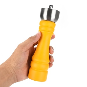 Nouveau modè<span class=keywords><strong>le</strong></span> jaune couvercle en acier inoxydable 8 pouces <span class=keywords><strong>moulin</strong></span> à poivre manuel <span class=keywords><strong>moulin</strong></span> à sel et à poivre en bois - Product Image 2
