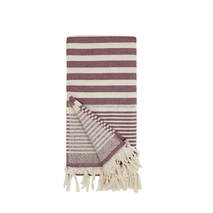 Wholesale 100% Cotton Terry Backed Turkish Peshtemal Fouta <b>Towel</b> Soft OEM Customizable <b>Thick</b> for Bath <b>Beach</b> Use Woven Technique - Product Image 3