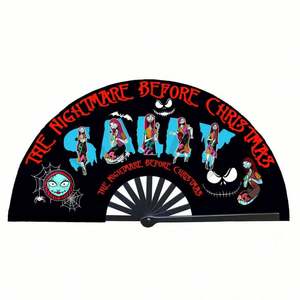 Abanico de Mano Personalizable para Halloween, Tallado en Bambú, Pintado, Portátil, Decoración del Hogar, Regalo Empresarial para el Año Nuevo Chino - Product Image 2