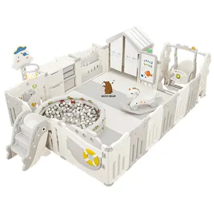 MIGO Bear Personalizable Última 1MOQ Valla para niños pequeños Interior Niños Plegable Patio de juegos Bebé Seguridad Plástico Niños Corralitos con puerta - Product Image 1