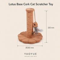 Rascador para Gatos de Corcho Lotus Base, Corcho Puro, 260 mm x 320 mm, Juguete Rascador Natural para Gatos de Interior