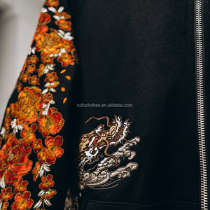 Fabricantes de sudaderas con capucha personalizadas con parches cosidos, bordados 3D, estampados en relieve y logotipos, de algodón polar, extragrandes y con cremallera. - Product Image 2
