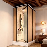 Unité de salle de bain intégrée en verre trempé, cabine de douche préfabriquée étanche