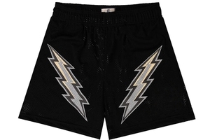 Pantalones Cortos Eric Lightning Mesh EE para Hombre, Estilo Urbano Y2K, Pantalones Cortos de Baloncesto con Cordón, Holgados, Negros, Casuales - Product Image 3