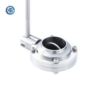 Vanne papillon D61X en acier inoxydable de qualité industrielle, soudée par bout à bout, à commande manuelle par tige de tirage, pour applications de régulation de débit d'eau en gros - Product Image 5