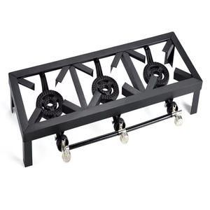 Estufa de hierro fundido de acero angular, estufa de <span class=keywords><strong>Gas</strong></span> comercial, quemador extraíble portátil para acampar al aire libre, tres estufas de hierro fundido, precio bajo - Product Image 1