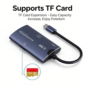 Lector de Tarjetas USB 2.0 Externo de Aleación de Aluminio Compatible con Tarjetas CF/TF para Tabletas y Computadoras, Lector de Tarjetas Inteligentes con <span class=keywords><strong>Chip</strong></span> - Product Image 3