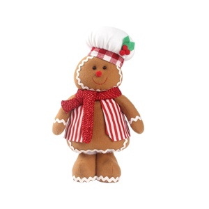 Muñeco Navideño Retráctil de Hombre de Jengibre con Gorro de Chef de Tela para Decoración de Escaparates, Embalaje al por Mayor Disponible - Product Image 1