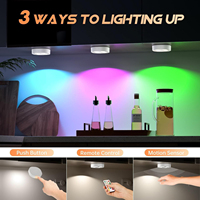 Lumière d'ambiance LED moderne à détecteur de mouvement, rechargeable, pour armoire, couleurs RGB, luminosité réglable, fixation magnétique, PC