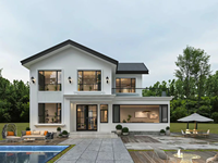 Villa moderne de luxe en acier léger, construction préfabriquée à assemblage rapide pour hôtels, complexes hôteliers et usage résidentiel
