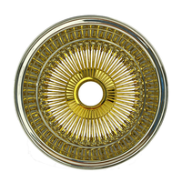 Jante de voiture chromée style Lowrider classique personnalisée, à rayons croisés dorés, 100 72 150, 13 20 22 24 26 pouces, 13x7 14x7 22x8 17x9