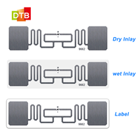 DTB-9662 étiquette autocollante personnalisée imprimée Alien Higgs 3 puce étiquette passive RFID 860 ~ 960 MHz UHF 9662 étiquette autocollante
