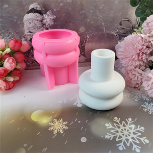 Moldes de fundición de resina hechos a mano estilo Ins moldes de silicona para portavelas de escritorio W0163 para adornos decorativos DIY y herramientas para pasteles - Product Image 3