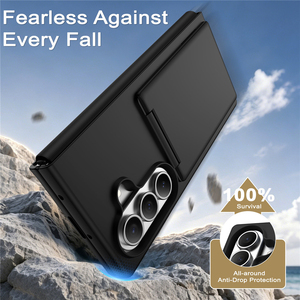 เคสโทรศัพท์แบบพับได้ ผลิตจาก TPU แข็งและ PC ป้องกันรอยขีดข่วน สำหรับ Samsung <span class=keywords><strong>Z</strong></span> Fold 8 Ultra 8 6 7 พร้อมช่องใส่บัตร ที่ตั้งโทรศัพท์ และฝาปิดบานพับแบบเต็มตัว - Product Image 3