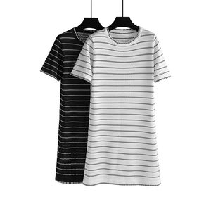 2019 D'été à Manches Courtes Rayé Col Rond Robe <span class=keywords><strong>De</strong></span> Fond Sac En Vrac Robe <span class=keywords><strong>De</strong></span> Hanche - Product Image 1