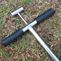 Échantillonneur de sonde de sol en acier inoxydable avec éjecteur et pédale Outil d'analyse de pelouse de produits de golf pour la tarière d'échantillonnage de sol