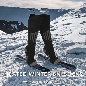Chaussettes chauffantes rechargeables de qualité supérieure, chaussettes thermiques électriques alimentées par batterie, chaussures chaudes d'hiver pour le ski, la randonnée, le camping et les activités de plein air - Product Image 2