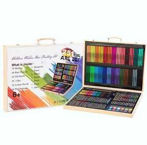 Boîte de dessin artistique double face personnalisée avec pastels à l'huile, crayons, aquarelles, étui en PVC, couleurs assorties, peinture DIY - Product Image 2