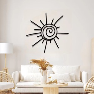 <span class=keywords><strong>Décoration</strong></span> <span class=keywords><strong>murale</strong></span> en métal en forme de soleil pour jardin extérieur, sculpture en <span class=keywords><strong>fer</strong></span> <span class=keywords><strong>forgé</strong></span>, <span class=keywords><strong>décoration</strong></span> de cour, résistante aux intempéries, ornement rustique pour patio - Product Image 3