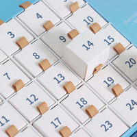 Caja de Calendario de Adviento Reciclable con Forma de Libro de Papel de Lujo, Hecha a Mano, Ecológica, con Logotipo Personalizado, para 24 Días, Empaque de Regalo de Navidad