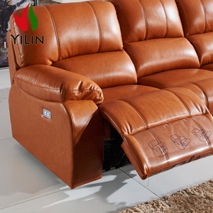 Hiện Đại Đức Vàng điện góc ngồi có thể ngả thiết lập phổ biến phòng khách Modular cắt với bò da độn ngồi có thể ngả - Product Image 4