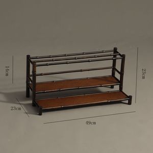 Support de rangement pour thé en bambou violet fait à la main avec porte-tasses pour accessoires de service à thé Kung Fu - Product Image 2