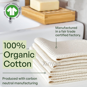 Logo personnalisé <span class=keywords><strong>coton</strong></span> biologique serviettes réutilisables sans papier serviette <span class=keywords><strong>lavable</strong></span> alternative épaisse/forte/sans papier torchon de cuisine - Product Image 2