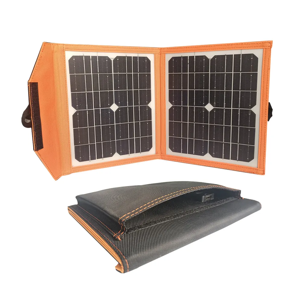 10W 2 Folding solar panel output 5V USB voltage regulator portable solar charger bag for cell phone