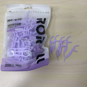 Palo de hilo dental de doble rosca para limpieza de dientes antiplaca personalizable, 200 Uds. Por bolsa, microfibra Extra fuerte, menta - Product Image 6