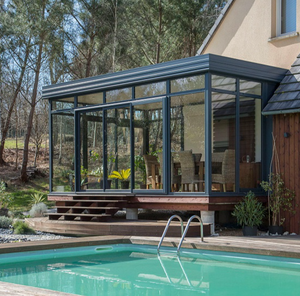 Techo de <span class=keywords><strong>Terraza</strong></span> Retráctil Automático, Impermeable, con Estructura de Aluminio, Invernadero Móvil de Vidrio - Product Image 2