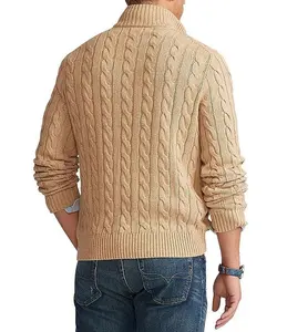 Maglione con LOGO personalizzato da uomo maglione con zip quater di alta qualità lavorato a maglia a maniche lunghe maglione in lana da uomo