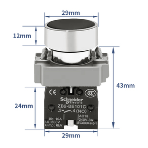 Perilla de Mantenimiento Schneider con Dos Botones de Parada de Emergencia para Cuarto de Interruptores de Techo de Ascensor ZB2-BE101C/102 - Product Image 3
