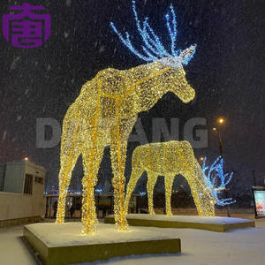 3d Standing Reindeer Ip65 Rated Iron Frame Led <b>Light</b> Sculpture For Outdoor <b>Christmas</b> Animal Decorations - Product Image 3