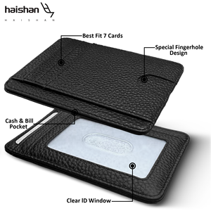 Ví đựng thẻ da thật mỏng, tối giản, bỏ túi trước, có tùy chỉnh OEM, dành cho nam - Product Image 3