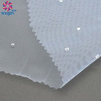 En gros 100% Polyester Dense Léger Diamant Maille Petite Perle Ronde Tulle Maille Tricoté Tissu pour Satin Casual Voile Robe