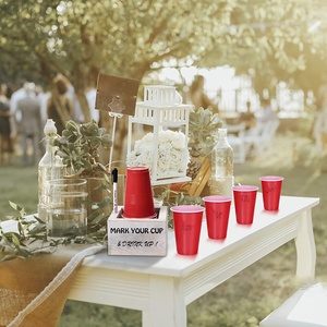 Bar de fiesta de granja, decoración rústica de boda, Mark Your Cup y Drink Up, portavasos individual de fiesta de madera, incluye rotuladores y ranura para rotuladores - Product Image 5