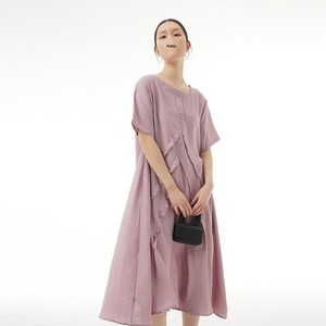 Nouvelle Robe Longue Plissée Élégante et Ample en Laine Unie pour <span class=keywords><strong>Femme</strong></span> <span class=keywords><strong>Grande</strong></span> <span class=keywords><strong>Taille</strong></span> – Collection Été 2026 - Product Image 4