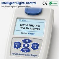 Analyseur portable de la qualité de l'eau TR-408H, testeur COD, NH3-N, TP, TN, SS pour la surveillance des eaux usées industrielles et les situations d'urgence