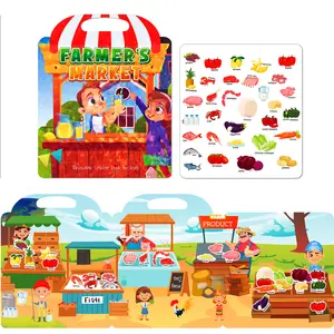 Wholesale Hot Sale Cute Theme TPE Jelly Reusable DIY Sticker Books Pack For Kids Education