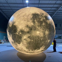 Ballon lumineux LED décoratif extérieur personnalisé, grande planète lunaire gonflable pour la publicité