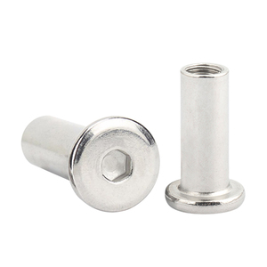 Écrou de fixation pour meubles en acier au carbone nickelé, connecteur à rivet à douille hexagonale, insert de jonction, écrou à manchon M2 M3 M4 M5 M6 - Product Image 2