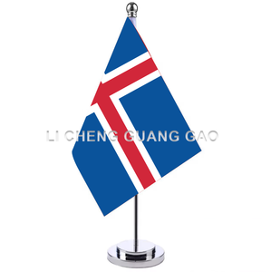 Bandera de Escritorio de <span class=keywords><strong>Islandia</strong></span> de Alta Calidad con Soporte, Bandera de Mesa para Conferencias Empresariales, Oficina, Decoración de Interiores - Product Image 1