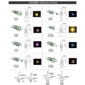 Fiber Optic <b>LED</b> <b>Lights</b> <b>Crystal</b> and Copper <b>Ceiling</b> End Fitting with Changeable Color IP44 Rating 2-Year Warranty - Product Image 3